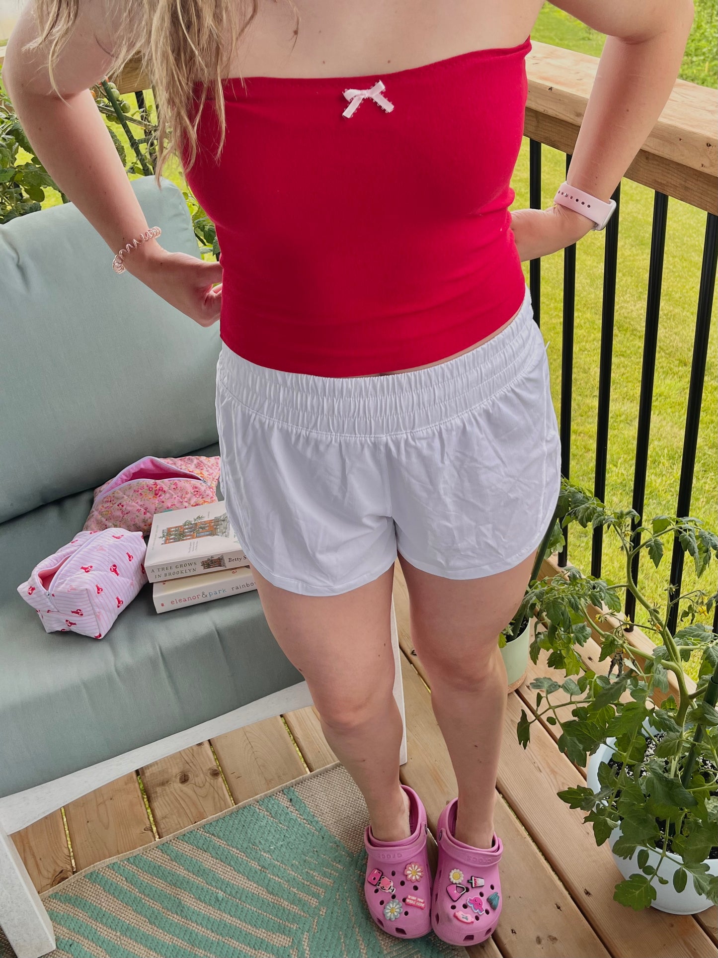 Red and Pink Bow Tube Top