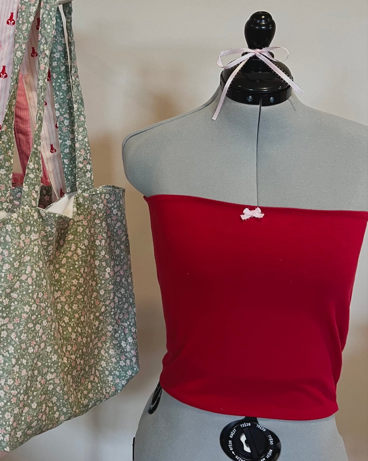 Red and Pink Bow Tube Top