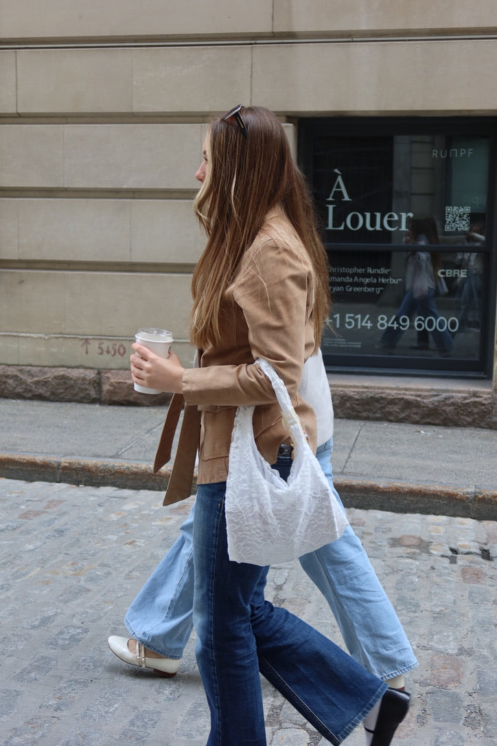 Lace Snap Shoulder Bag