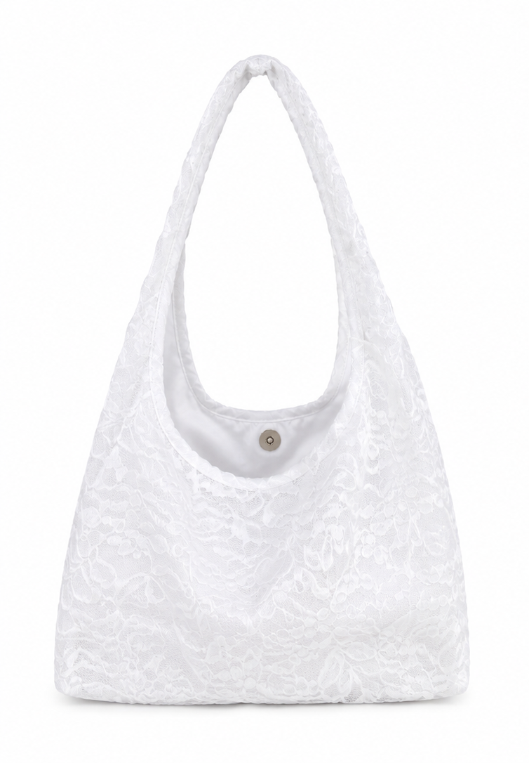 Lace Snap Shoulder Bag