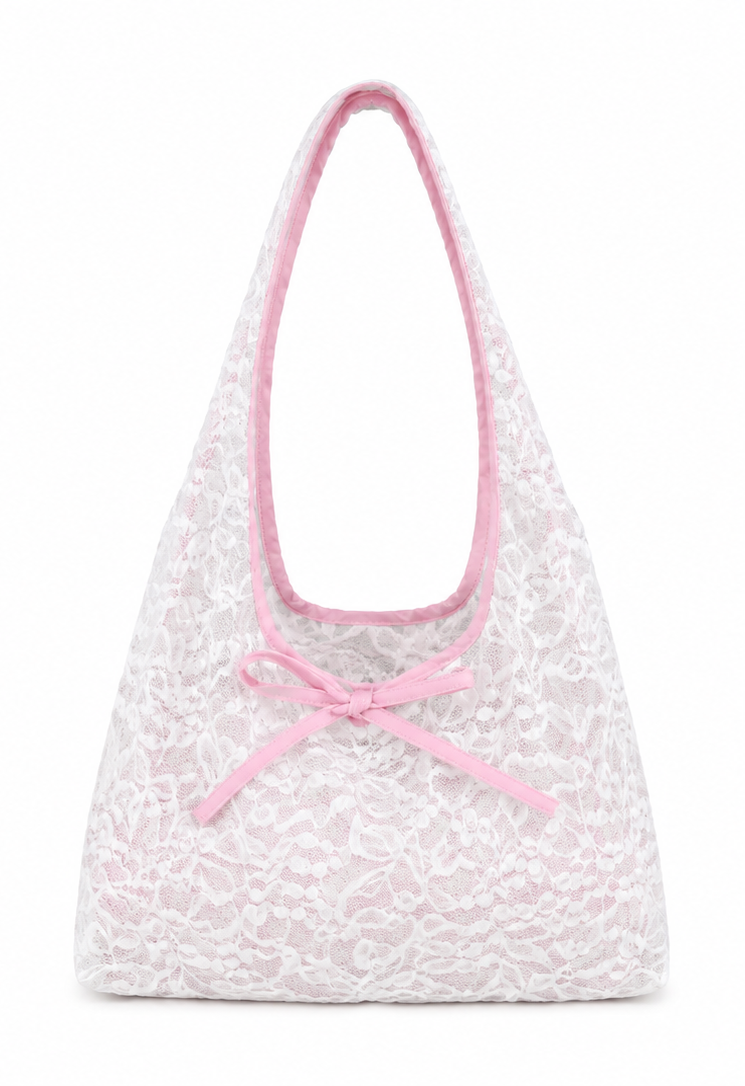 Lace Bow Shoulder Bag